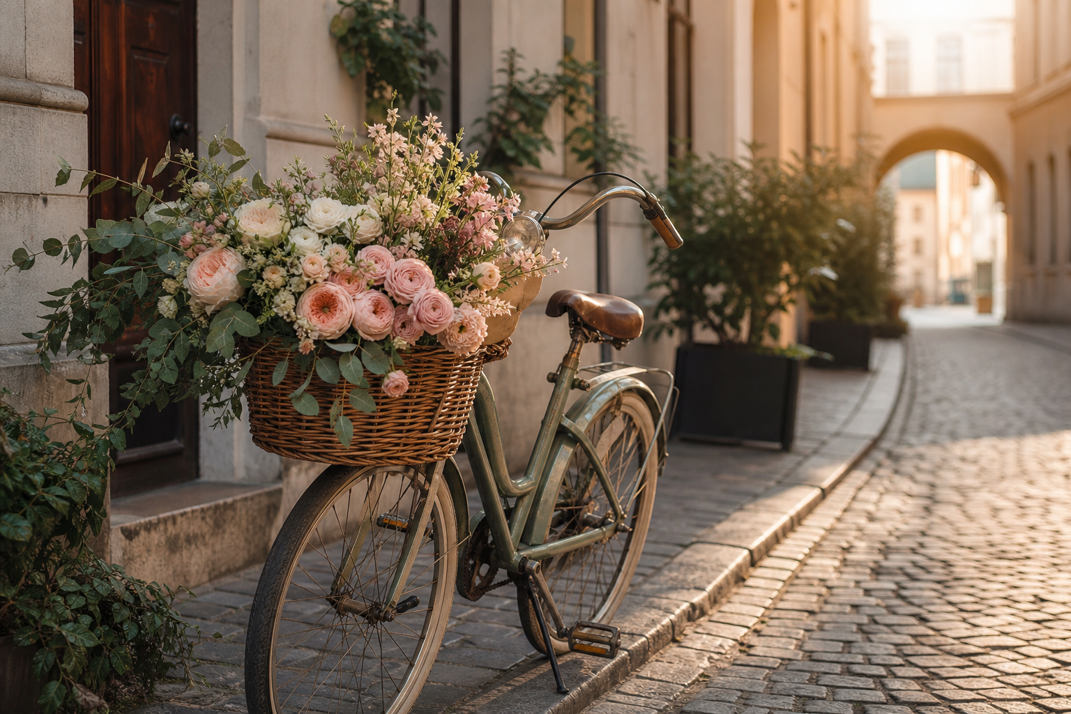 Blumenlieferung per Fahrrad